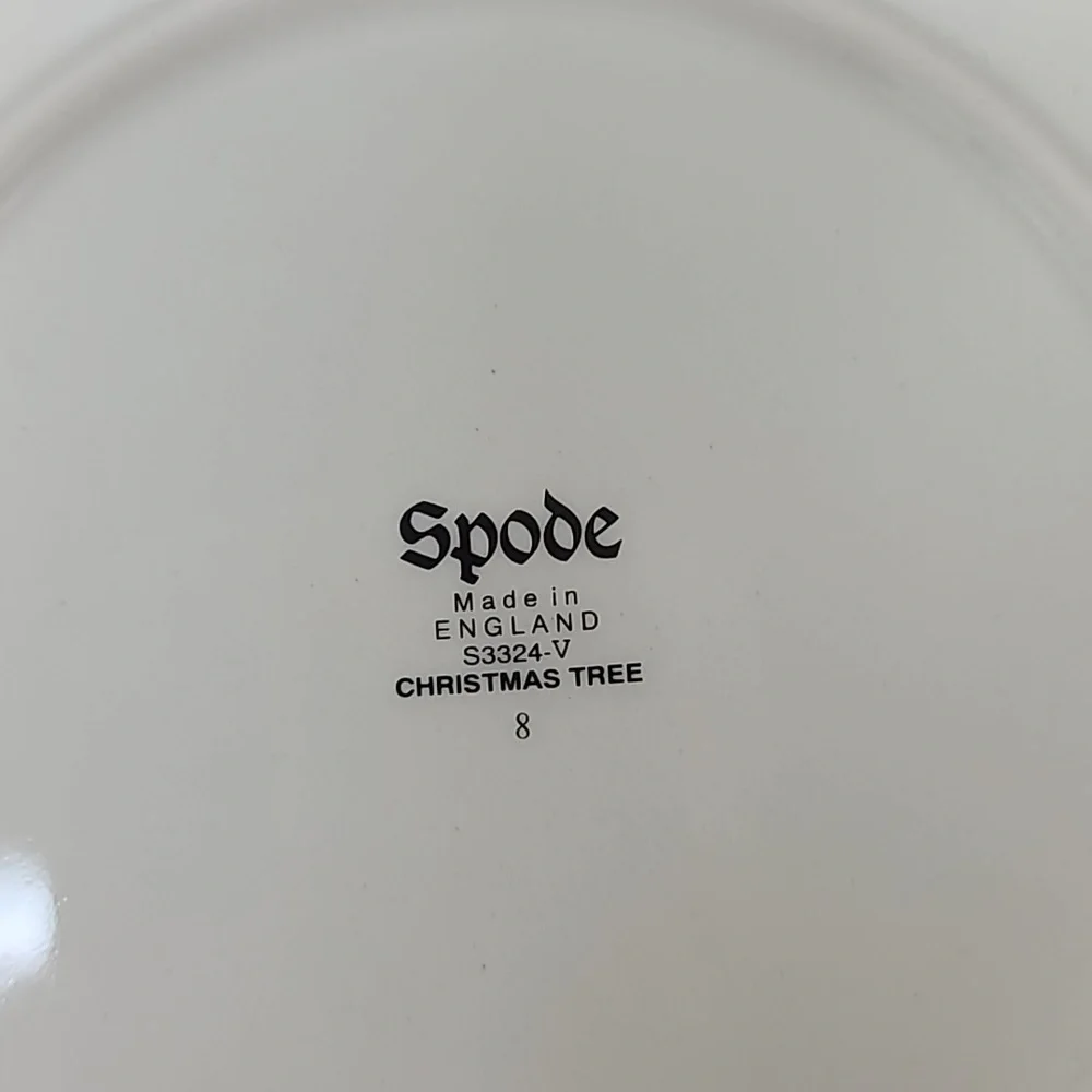Spode Christmas Tree Vintage Collectible Small Round Scalloped/Fluted Platter